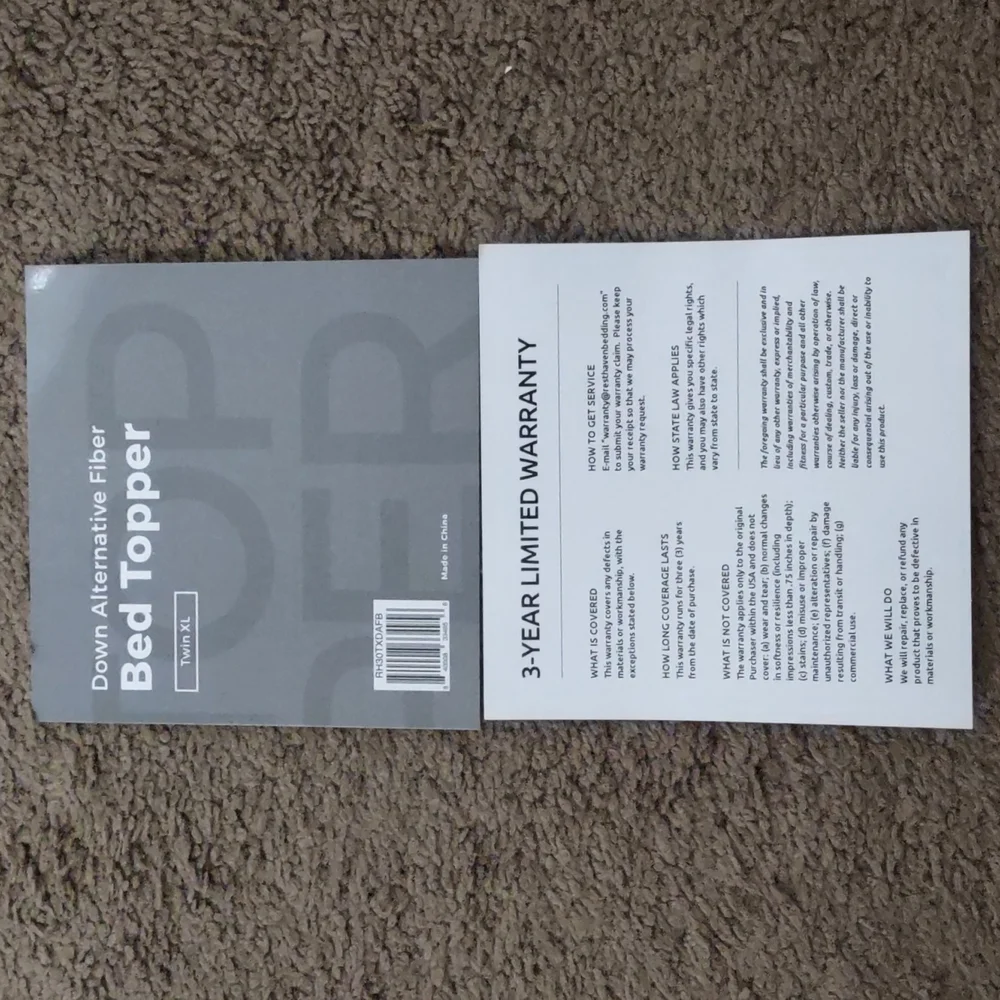 New Bed Topper Twin XL